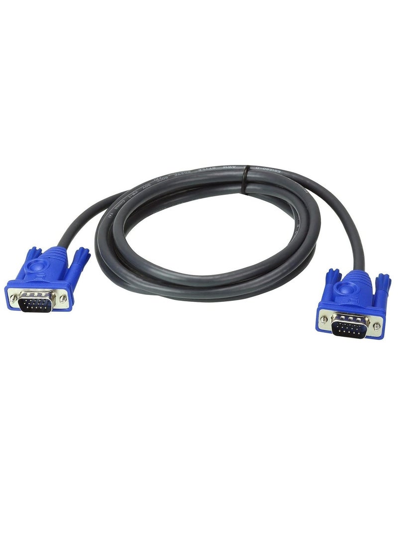 Generic - VGA Cable- 1.5m Male to Male Video Extension Cable VGA Adapter for Computer PC to Monitor Screen Projector with VGA Socket Port - Image 1