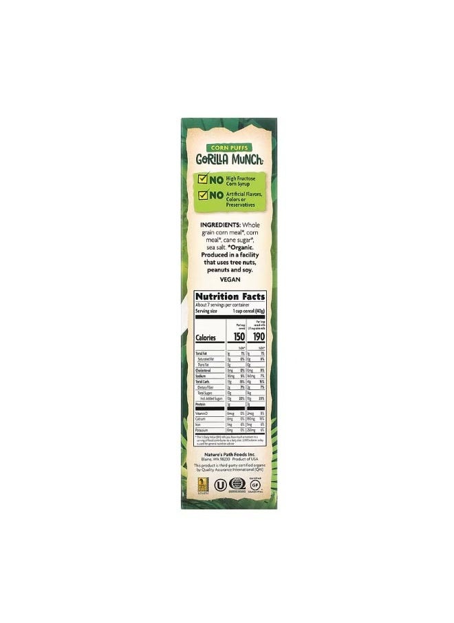 Nature's path EnviroKidz Organic Corn Puffs Gorilla Munch Cereal 10 oz 284 g  - Image 2
