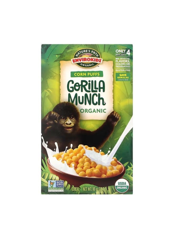 Nature's path EnviroKidz Organic Corn Puffs Gorilla Munch Cereal 10 oz 284 g  - Image 1
