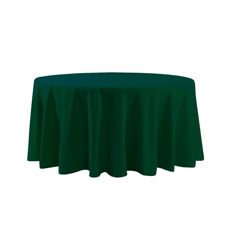 Cupuamon 132 inch Round Tablecloth Washable Polyester Table Cloth Decorative Table Cover for Wedding Party Dining Banquet(132 inch  Hunter) - Image 2