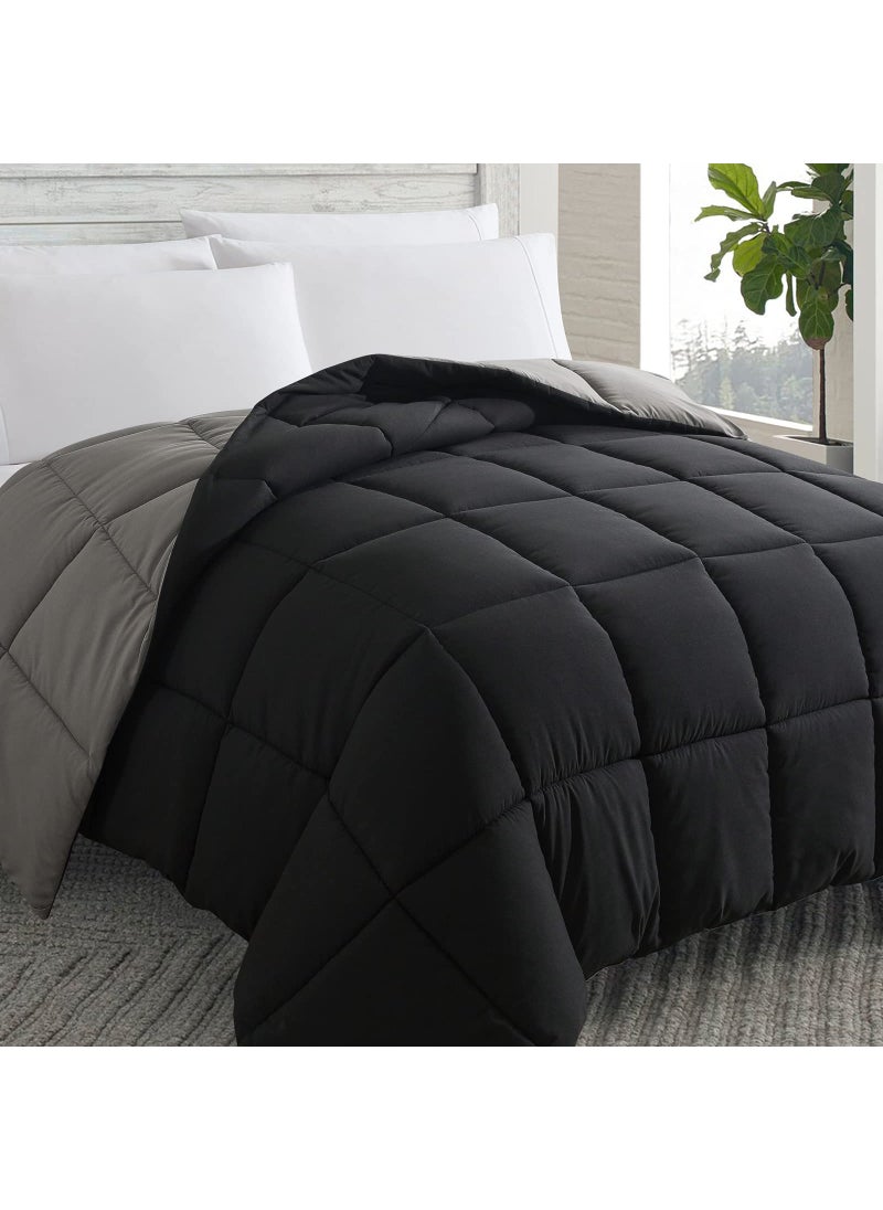 COSYBAY Cosybay Down Alternative Comforter BlackGrey Full  All Season Soft Quilted Full Size Bed Comforter  Duvet Insert with Corner Tabs Winter Summer Warm Fluffy 82x86 inches 