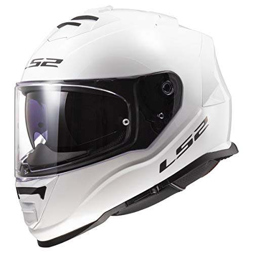 LS2 Helmets Assault Full Face Motorcycle Helmet W/SunShield (Gloss White - X-Large) - Image 1