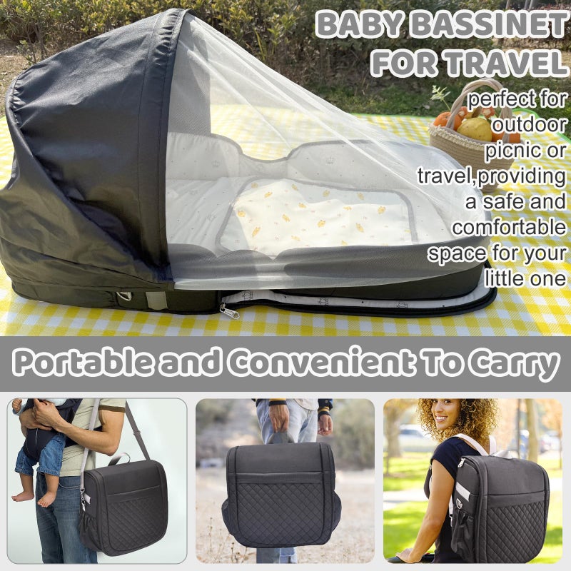 YVMVDV Portable Travel Bassinet for 0-8M Baby, Portable Travel Baby Bed, Cosleeping Baby Bed with Mosquito Net, Lightweight and Foldable - Image 5