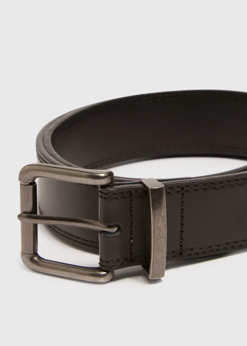 Matalan Black PU Leather Jeans Belt