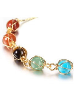 SYOSI Chakra Bracelets for Women, 8mm Yoga Beaded Bracelets for Boys Girls, Mens Adjustable 7 Chakras Crystals and Healing Stones Bracelets, 14K Gold Wire Wrapped  - Image 3