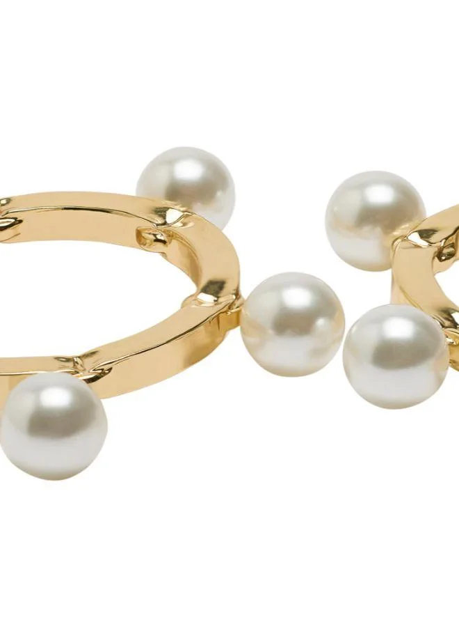 PARFOIS Hoop Earrings With Pearls