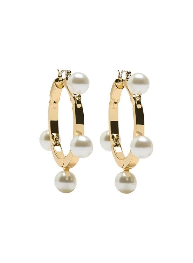 PARFOIS Hoop Earrings With Pearls