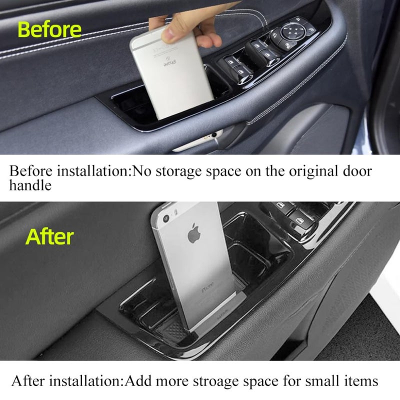 Vesul Front Row Door Side Storage Box Compatible with Ford Edge 2015-2025 Armrest Phone Container Door Organizer Handle Pocket ABS Tray Insert Glove Pallet - Image 2