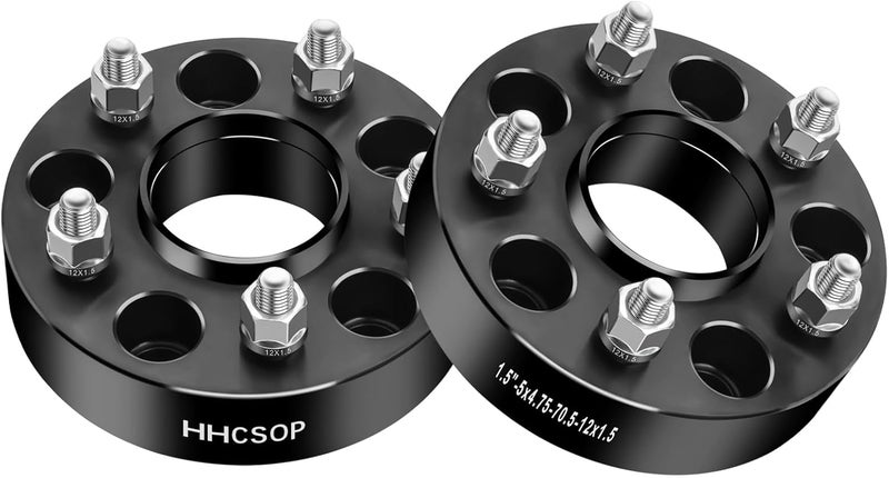 HHCSOP 5x4.75 Wheel Spacers 1.5" (38mm) with M12X1.5 Studs - 2PCS - Image 1