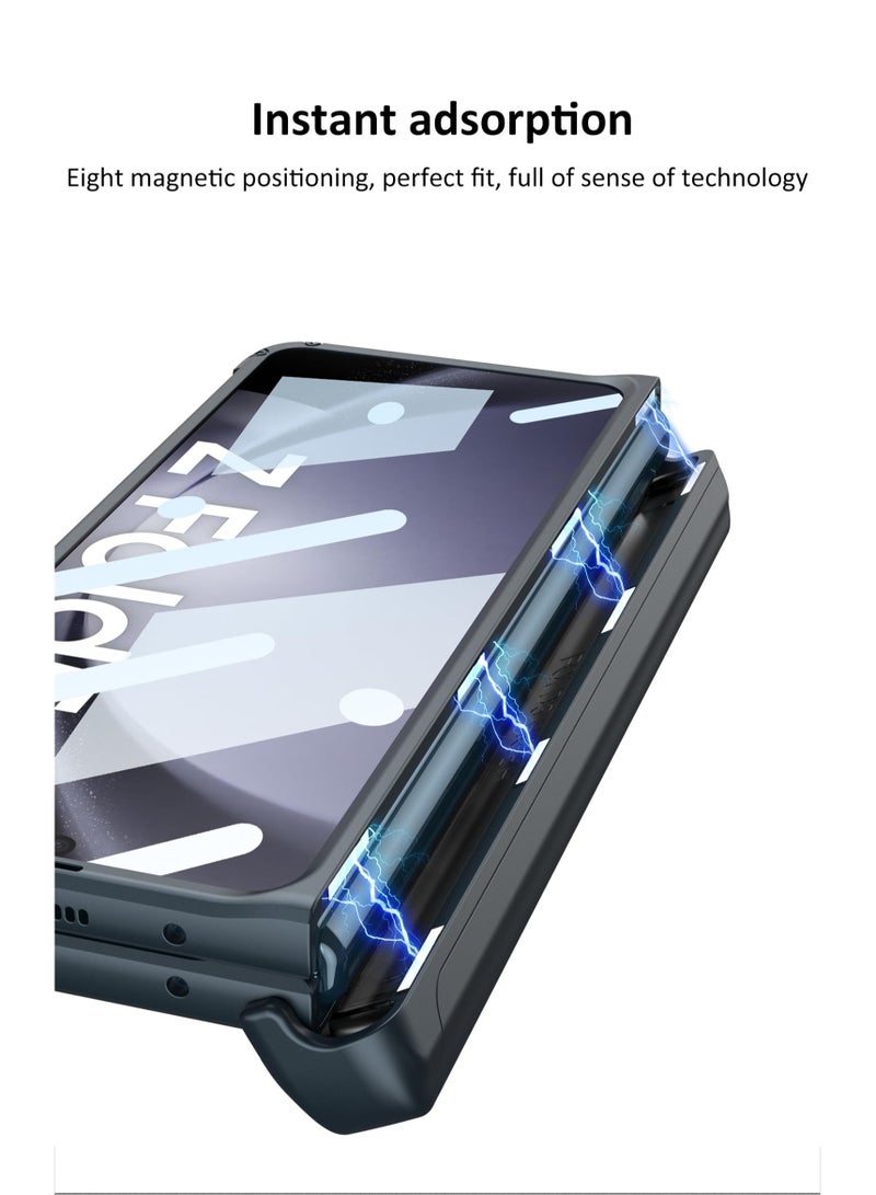 SOLARAE For Samsung Fold 5 Case with Hinge Protection, Galaxy Z Fold 5 Case Built-in Screen Protector & Kickstand & S Pen Slot Case for Samsung Galaxy Z Fold 5 2023, Black - Image 4