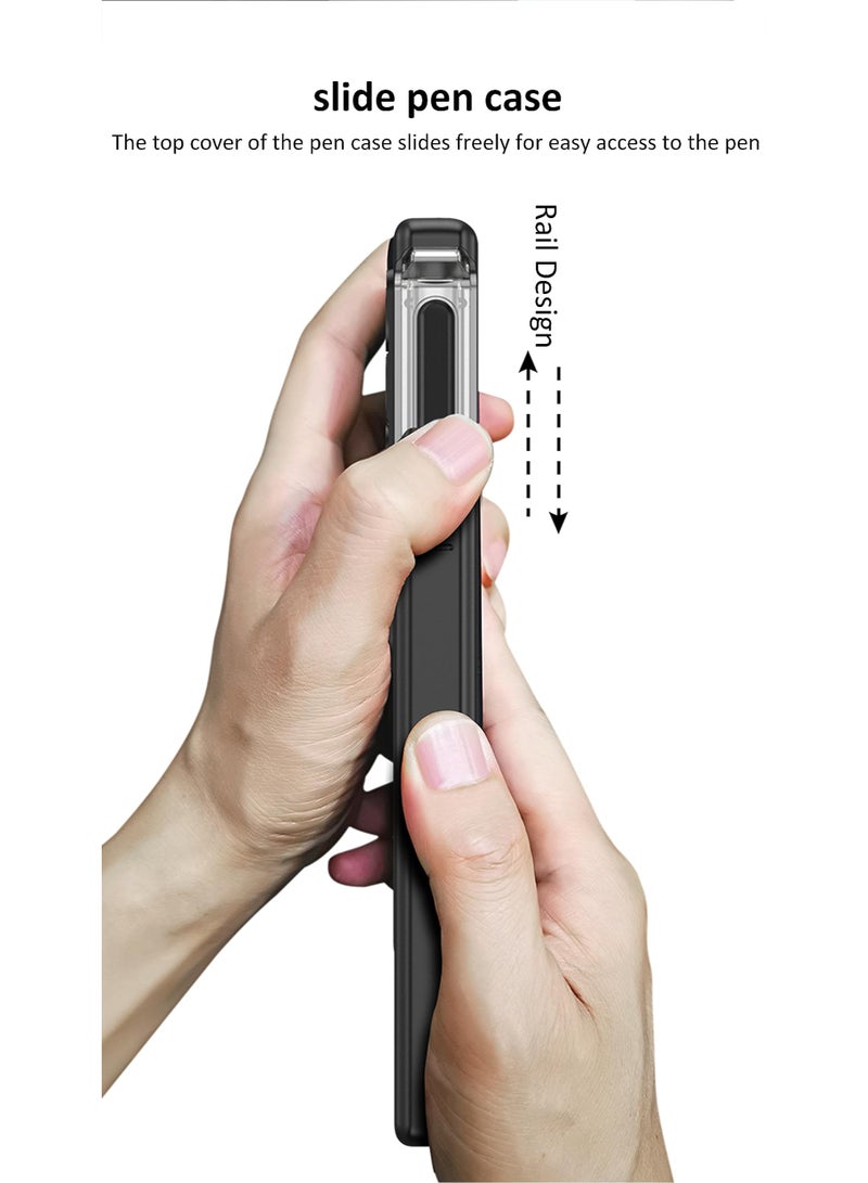 SOLARAE For Samsung Fold 5 Case with Hinge Protection, Galaxy Z Fold 5 Case Built-in Screen Protector & Kickstand & S Pen Slot Case for Samsung Galaxy Z Fold 5 2023, Black - Image 3