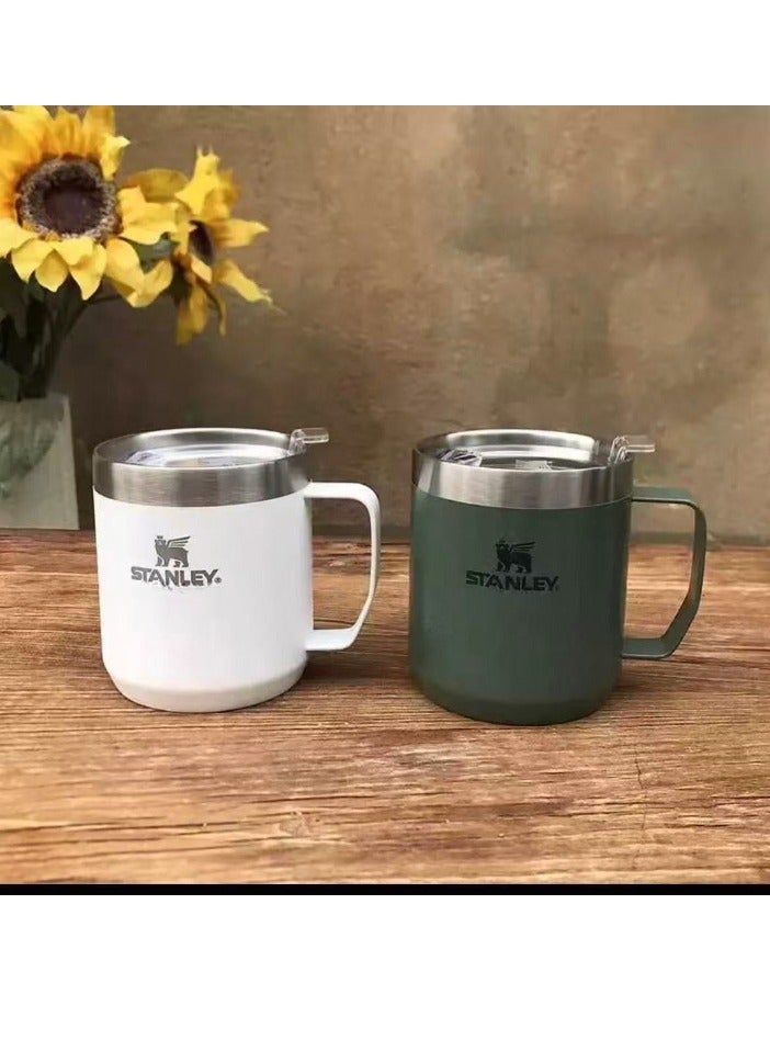 ستانلي كوب تخييم، كوب حراري من الفولاذ المقاوم للصدأ، كوب قهوة خفيف الوزن وقابل للحمل مع مقبض، آمن للاستخدام في غسالة الأطباق ومتين، كوب سفر للماء والشاي والقهوة، (قطعة واحدة، أخضر) - Image 3