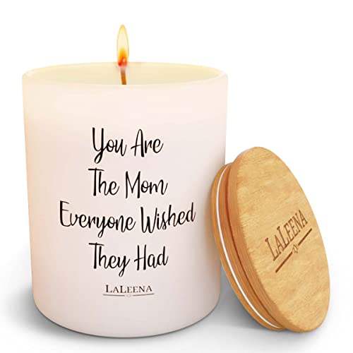 LaLeena - Gifts for Mom - Scented Candle - Luxury Candles for Home Scented - Birthday Gifts for Mom (Large 14 oz) (Mom White Candle, Vanilla) - Image 1