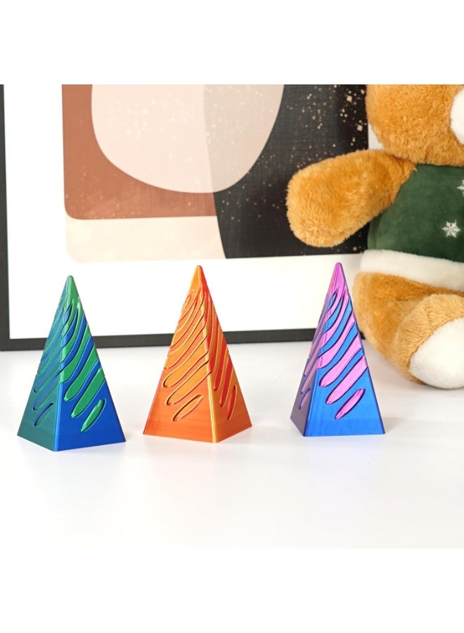 لعبة تململ مخروطية حلزونية مطبوعة ثلاثية الأبعاد، ألعاب مخاريط لتمرير الشكل الهرمي المستحيل، لعبة فيدجيت لتخفيف التوتر والاسترخاء، لعبة مكتبية لتخفيف التوتر، هدايا للعطلات وأعياد الميلاد (ذهبي وأحمر) - Image 5
