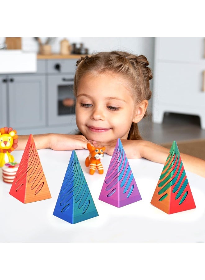 لعبة تململ مخروطية حلزونية مطبوعة ثلاثية الأبعاد، ألعاب مخاريط لتمرير الشكل الهرمي المستحيل، لعبة فيدجيت لتخفيف التوتر والاسترخاء، لعبة مكتبية لتخفيف التوتر، هدايا للعطلات وأعياد الميلاد (ذهبي وأحمر) - Image 2