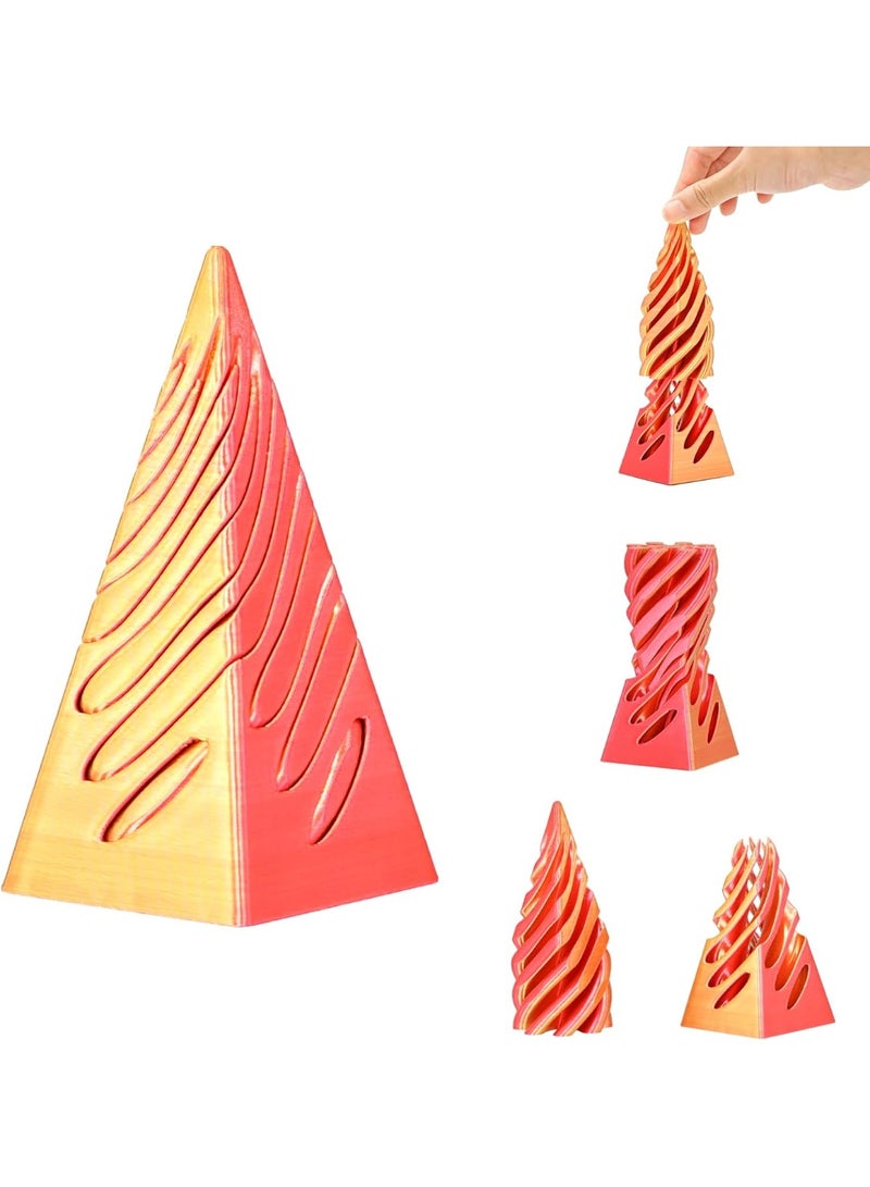 لعبة تململ مخروطية حلزونية مطبوعة ثلاثية الأبعاد، ألعاب مخاريط لتمرير الشكل الهرمي المستحيل، لعبة فيدجيت لتخفيف التوتر والاسترخاء، لعبة مكتبية لتخفيف التوتر، هدايا للعطلات وأعياد الميلاد (ذهبي وأحمر) - Image 4