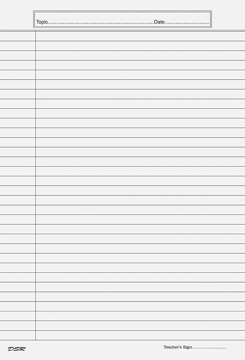 D S R Eclet A4 Size one Side Ruled White Sheet (Pack of 100 sheets) for Project/Assignment/Practical/Homework(A4-100 Sheet OSR White) - Image 3