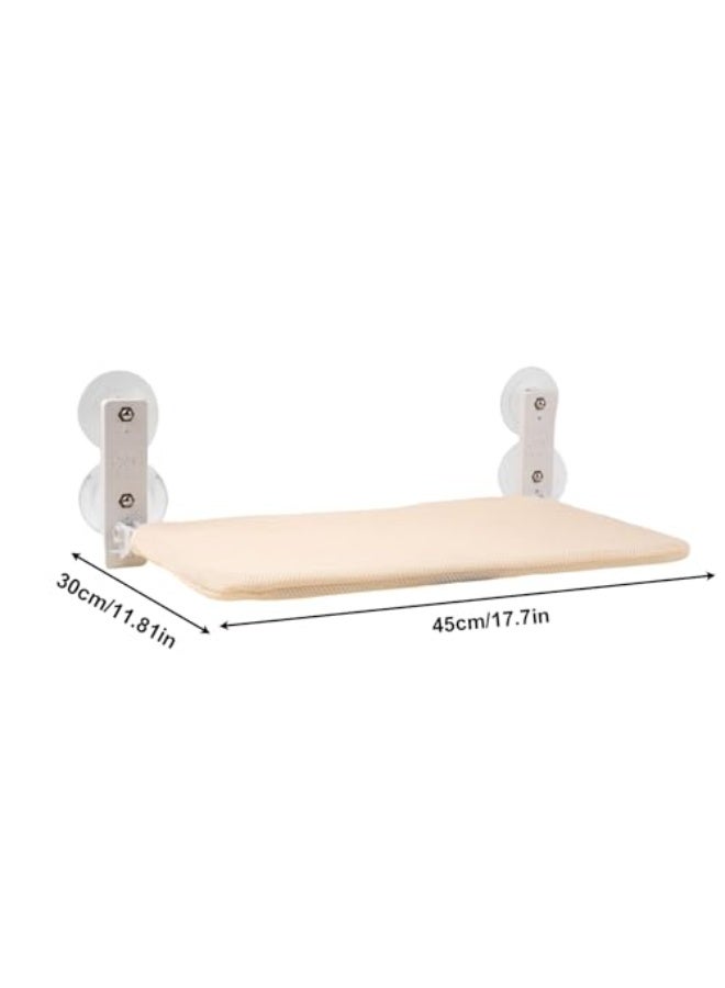 سرير نافذة قطط، أرجوحة قابلة للطي للقطط | مقعد مريح مع أكواب شفط لمساحات صغيرة للنوم الهادئ والاسترخاء داخل المنزل بالقرب من النافذة في غرفة المعيشة - Image 5