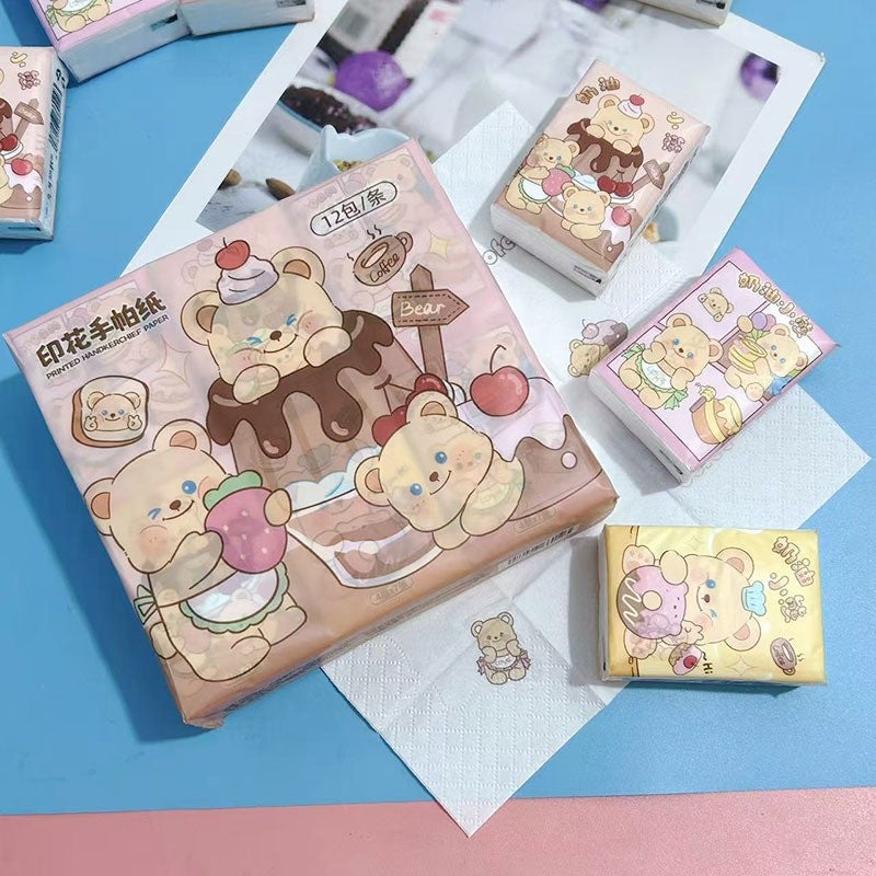 Printed Handkerchief Paper Kt Cat Parchia Dog Printed Paper Towel Portable Small Package Facial Tissue Toilet Paper Color Napkin - Image 1