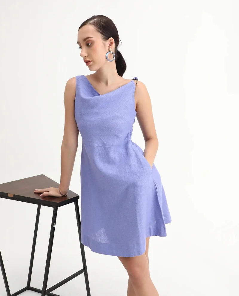 ريريزم Women's Short 100% Linen Dress