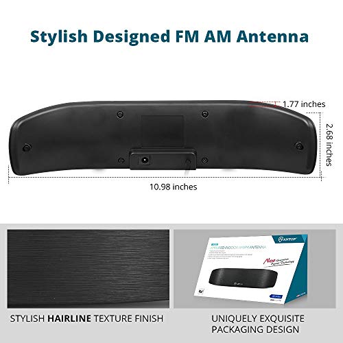 Antop High Gain Indoor Radio Antenna, Multi-Directional Amplified AM FM Antenna 50 Miles with Amplifier Signal Booster and 4G Filter for Stereo Radio Audio Signals, Perfect for Home/RV/Mobile Use - Image 2
