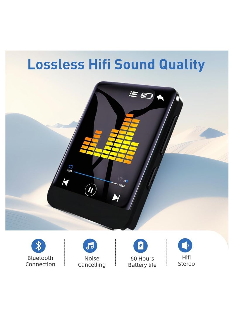 64GB High Resolution Touch Screen MP3 Music Player with Bluetooth 5.0, Portable Hi-Fi Lossless Sound Quality Walkman with HD Speakers, FM Radio, Audio Recorder, Video Playback, E-Book Reader - Image 5