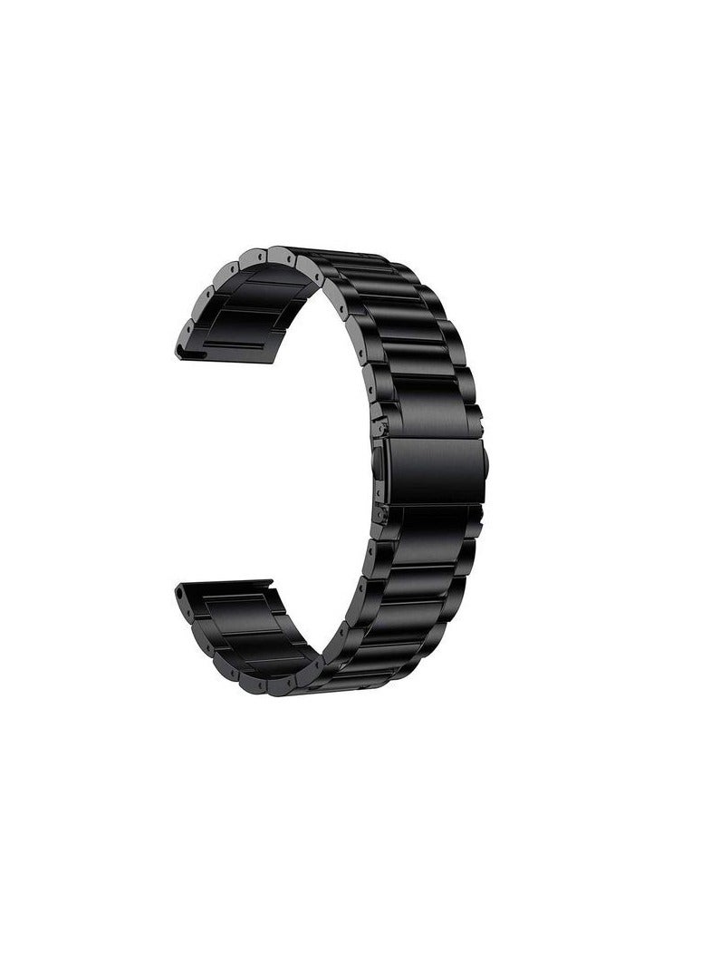 Quick Release Stainless Steel Metal Replacement Straps 20mm Compatible With Oraimo Tempo S2 OSW-11N Smartwatch  -Black  - Image 5