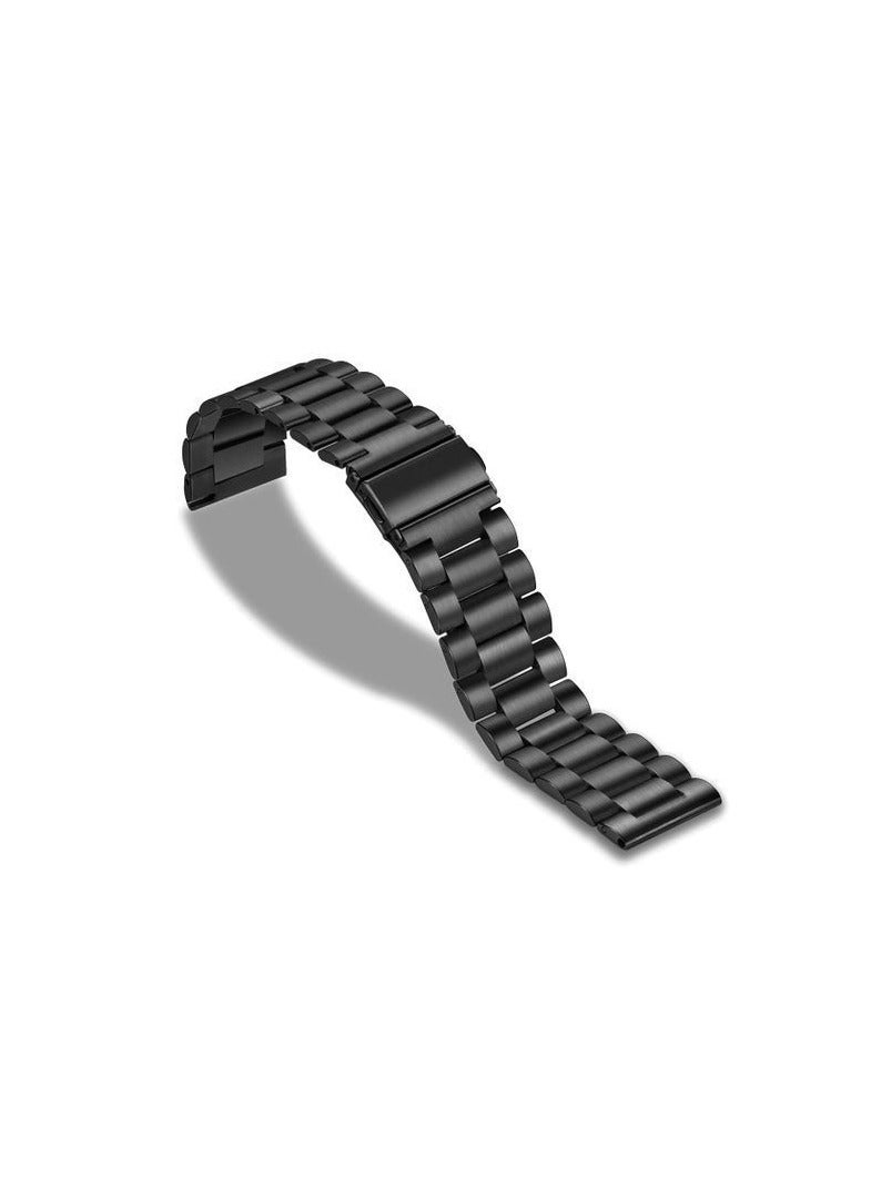 Quick Release Stainless Steel Metal Replacement Straps 20mm Compatible With Oraimo Tempo S2 OSW-11N Smartwatch  -Black  - Image 2