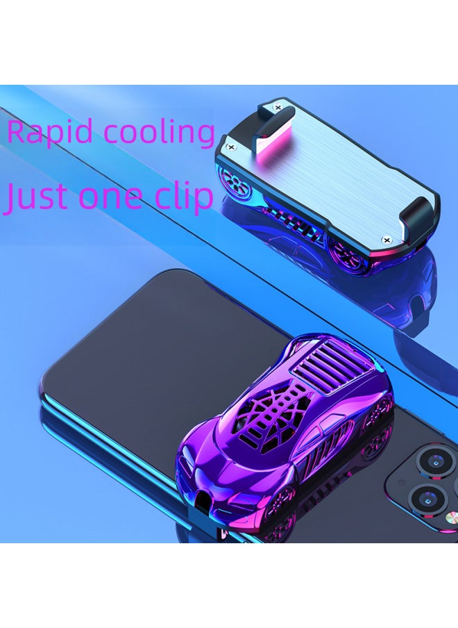 Generic Mobile Phone Radiator Semiconductor Refrigeration Wired Heat Dissipation Metal Back Clip Mute Live Game Cooling Artifact-Color:Electroplating Blue  - Image 4