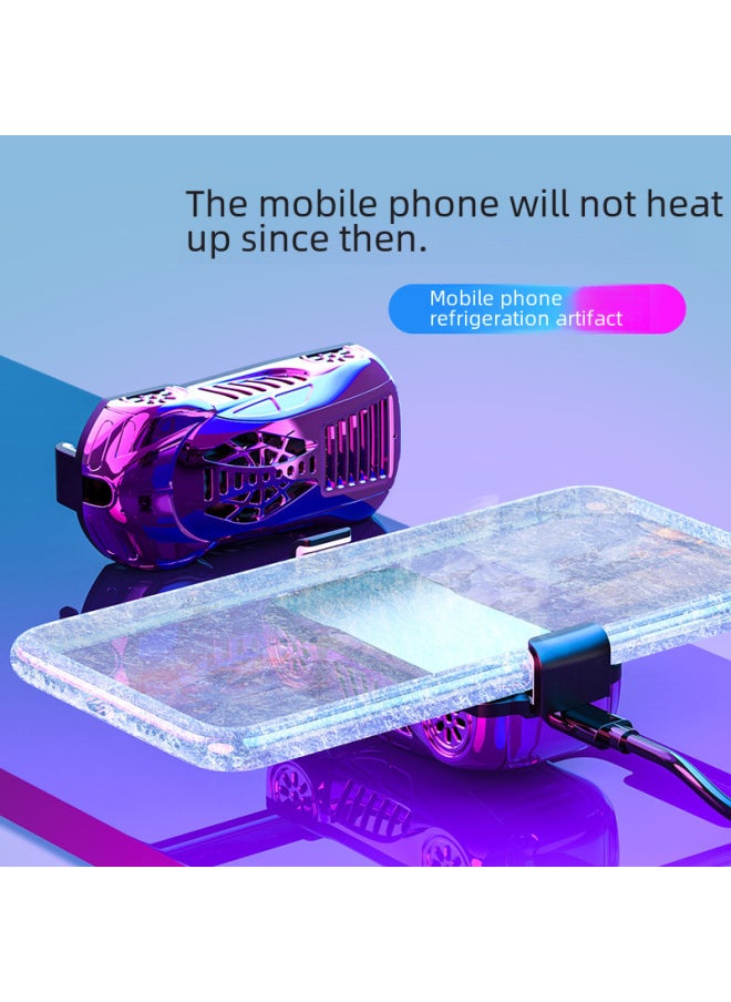 Generic Mobile Phone Radiator Semiconductor Refrigeration Wired Heat Dissipation Metal Back Clip Mute Live Game Cooling Artifact-Color:Electroplating Blue  - Image 2