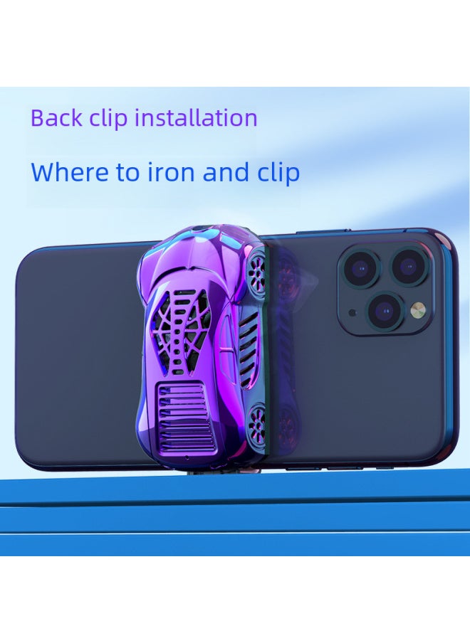 Generic Mobile Phone Radiator Semiconductor Refrigeration Wired Heat Dissipation Metal Back Clip Mute Live Game Cooling Artifact-Color:Electroplating Blue  - Image 3