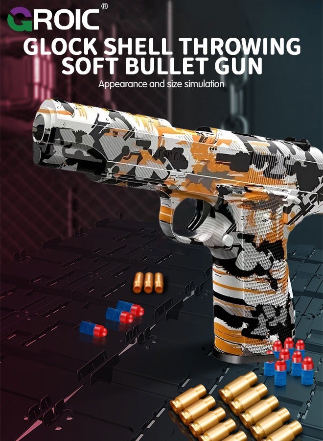 GROIC Soft Bullet Gun Toys 1911 Colt Foam Blasters Toy Pistol RoboCop Pattern, 30-PCs EVA Safety Foam Soft Bullet Darts, Shell Ejecting Shooting Games Educational Model Toys Gifts Guns Pistol  - Image 5