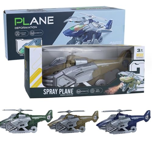 SHAKTISM Transforming Dinosaur Spray Plane Car Toy with LED Lights, Music, Automatic Obstacle Avoidance, Gift for Kids 3-6 Years - Image 5