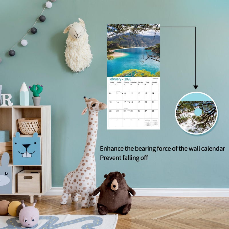 windrio 2026 Wall Calendar,Calendar 2026, November 2025 - December 2026, Wall Calendar Beaches, 12" x 24" Opened,Full Page Months Thick & Sturdy Paper for Calendar Organizing & Planning - Image 4