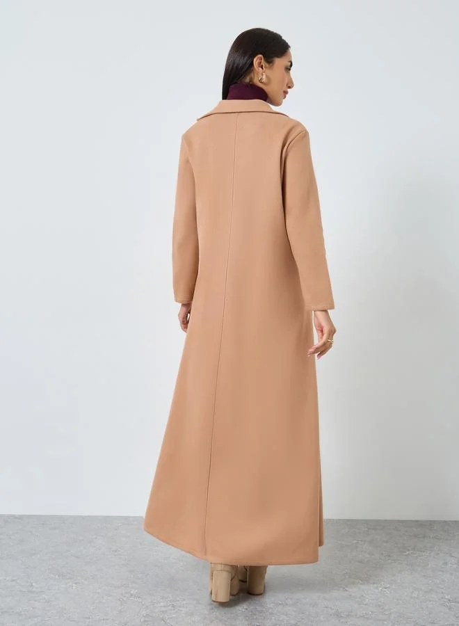 ستايلي عباية سادة مفتوحة من الامام بياقة بليزر