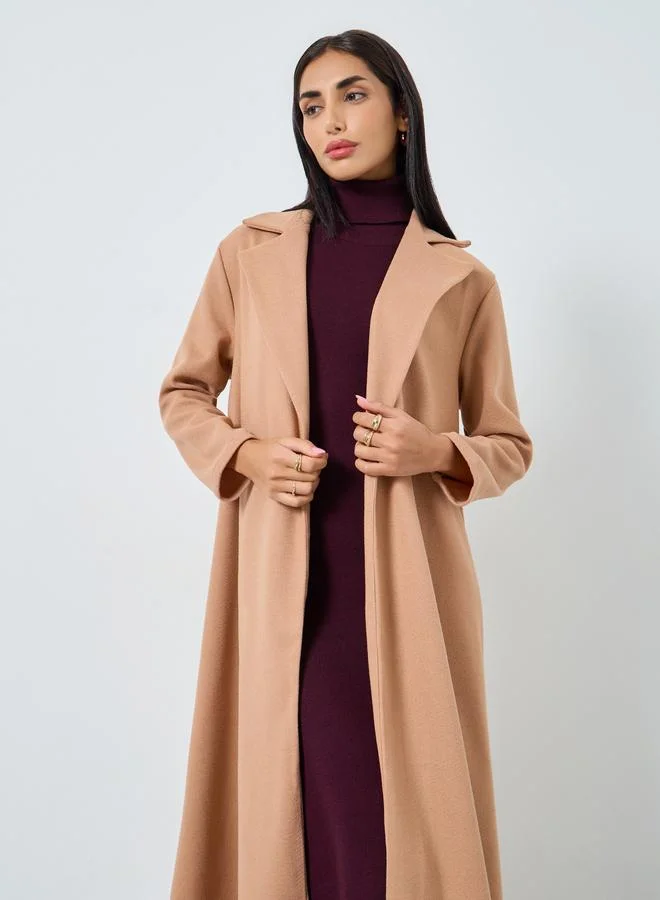 ستايلي عباية سادة مفتوحة من الامام بياقة بليزر