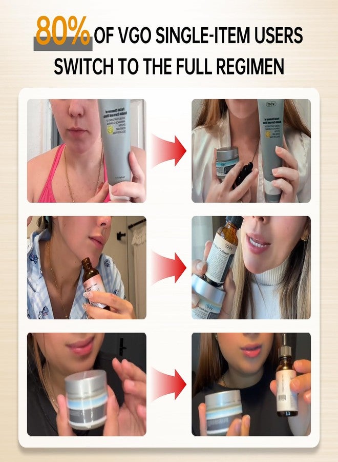 VGO Skin Care Set, with Snail Mucin 92% Moisturizer 1.76 Oz & Vitamin C Face Serum 1.01 Oz, Daily Hydrating & Firming Skincare Routine Kit for All Skin Type - Image 4