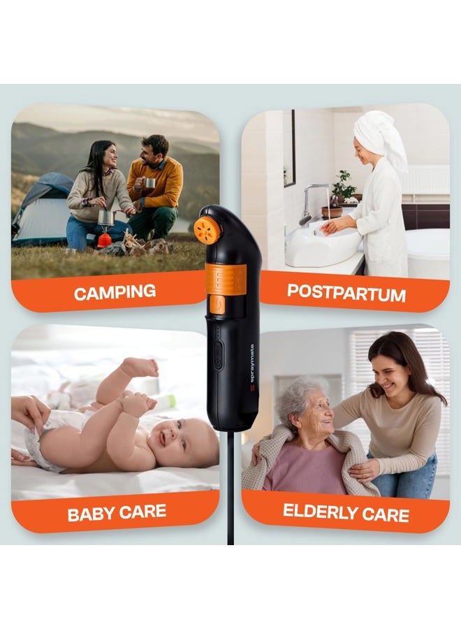 Spraymate Portable Bidet for Travel – Electric High Pressure Rechargeable Bidet for Women & Men | 2.5L Bottle | 1300ML/Min Flow | USB-C | 1600mAh Battery | USA Brand – Spray Mate Jumbo - Image 4