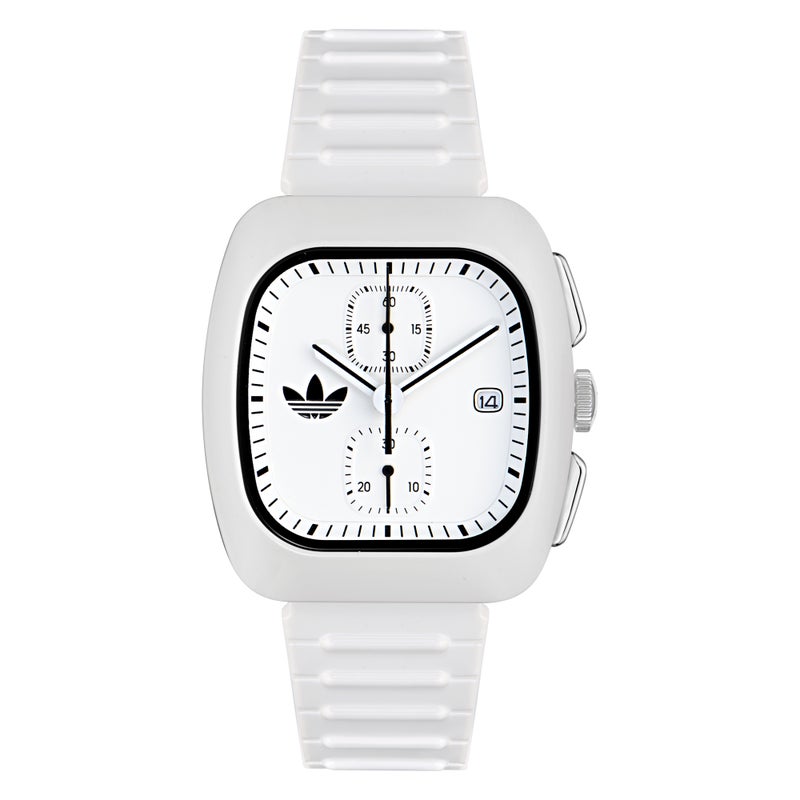 Adidas UW RETRO WAVE TWO CHRNO WHT CS WHT DL 39MM QTZ WHT PSTC FW24 - Image 1