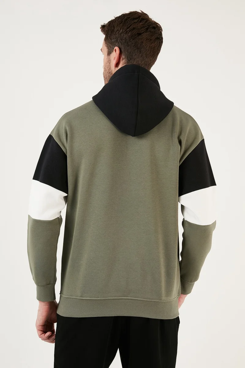 Buratti Color Block Regular Fit Hooded Soft Furry Sweat Men's SWEAT 5905299
