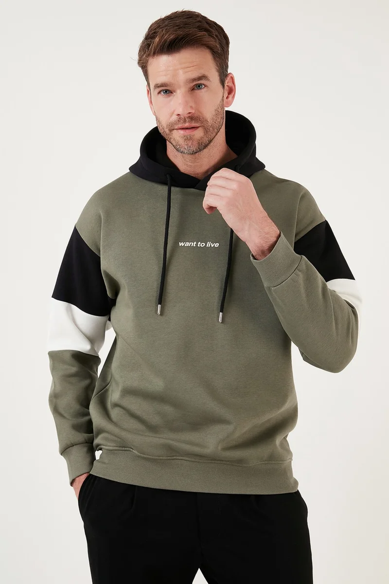 Buratti Color Block Regular Fit Hooded Soft Furry Sweat Men's SWEAT 5905299