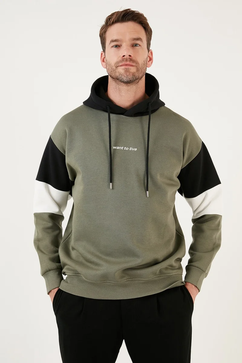 Buratti Color Block Regular Fit Hooded Soft Furry Sweat Men's SWEAT 5905299