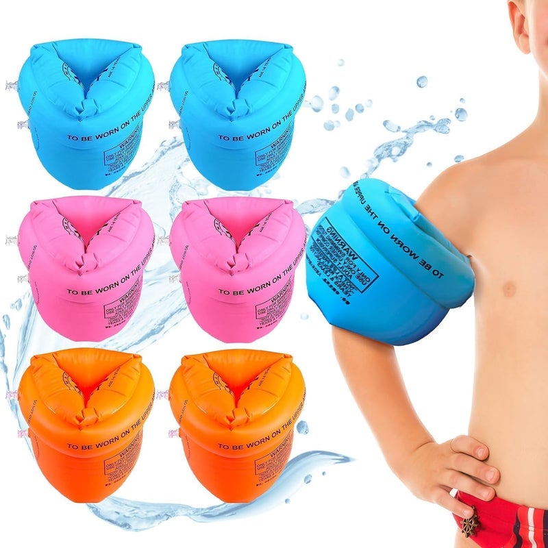 Redvant Inflatable Arm Swimming Floats Bands Floatation Water Wings Swimming Arm Ring Floatie for Children and Adults Eather Swimming arm Float Band - Image 5