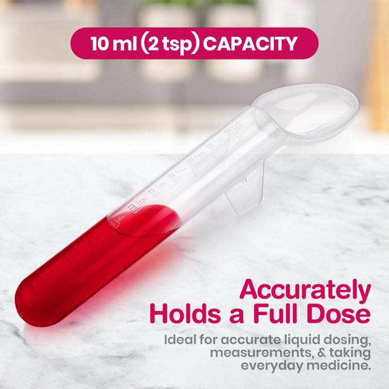 MEDca Calibrated Medicine Spoon for Kids, Baby & Toddler - (Pack of 2) - 2 Tsp/10 mL Capacity Plastic Oral Liquid Dose Medication Graduated Dispenser - Image 3