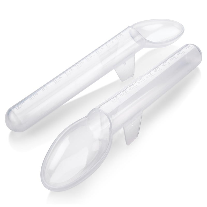 MEDca Calibrated Medicine Spoon for Kids, Baby & Toddler - (Pack of 2) - 2 Tsp/10 mL Capacity Plastic Oral Liquid Dose Medication Graduated Dispenser - Image 1