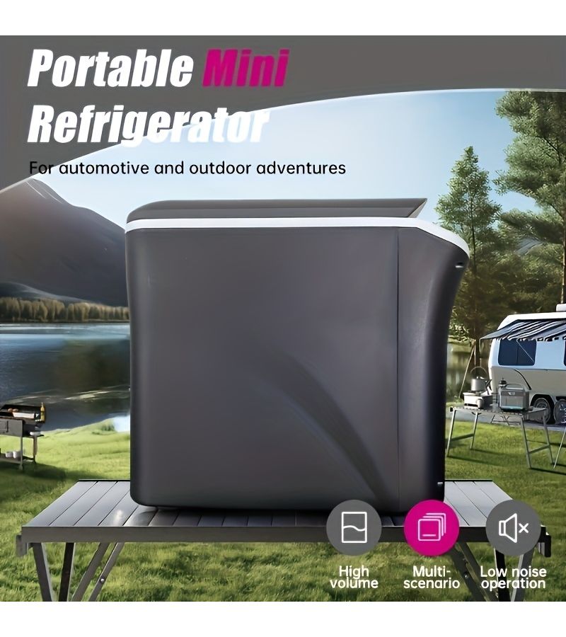 Black Portable Mini Car Refrigerator 1.98 Gal Electric DC 12V Compact Cooler For Drinks Beverages Fruits Space Saving Design For Road Trips Camping Outdoor Adventures RV - Image 3