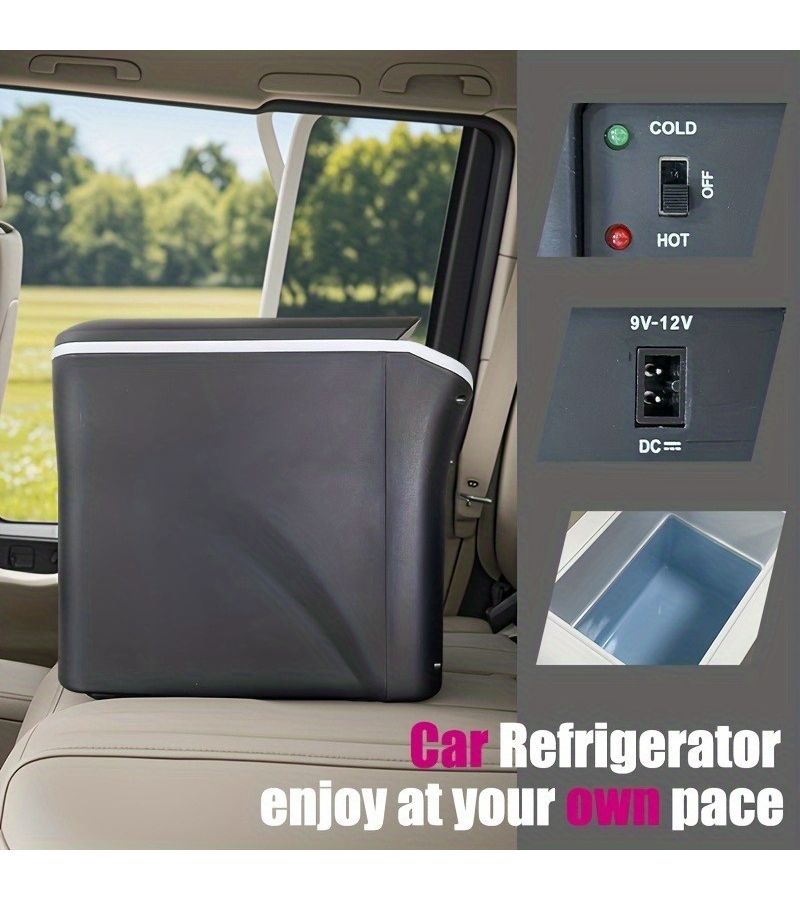 Black Portable Mini Car Refrigerator 1.98 Gal Electric DC 12V Compact Cooler For Drinks Beverages Fruits Space Saving Design For Road Trips Camping Outdoor Adventures RV - Image 5