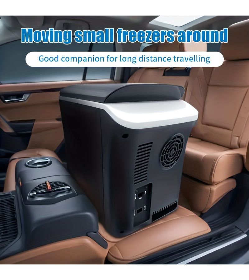 Black Portable Mini Car Refrigerator 1.98 Gal Electric DC 12V Compact Cooler For Drinks Beverages Fruits Space Saving Design For Road Trips Camping Outdoor Adventures RV - Image 2