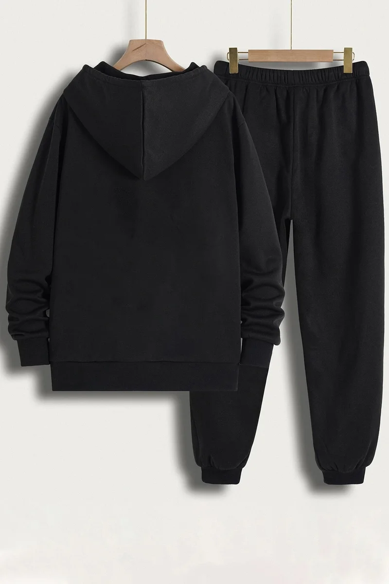 ONLYTRENDWEAR Unisex Malibu Printed Tracksuit Set S.m. Black