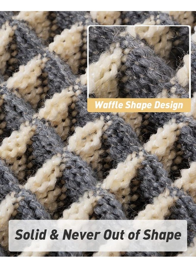 AMOAMI Upgraded Waffle Runner Rug Super Absorbent Non Slip Bath Mats for Bathroom Washable Bathroom Runner Rug with Tassels, Ideal for Hallway Bedroom Laundry Room, Dark Grey & Yellow, 2' x 4'(24" x 48") - Image 3